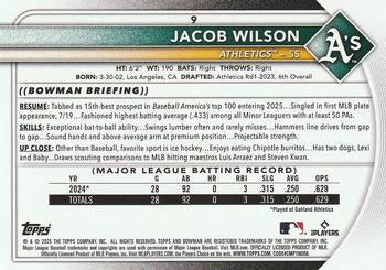 2025 Bowman #9 Jacob Wilson