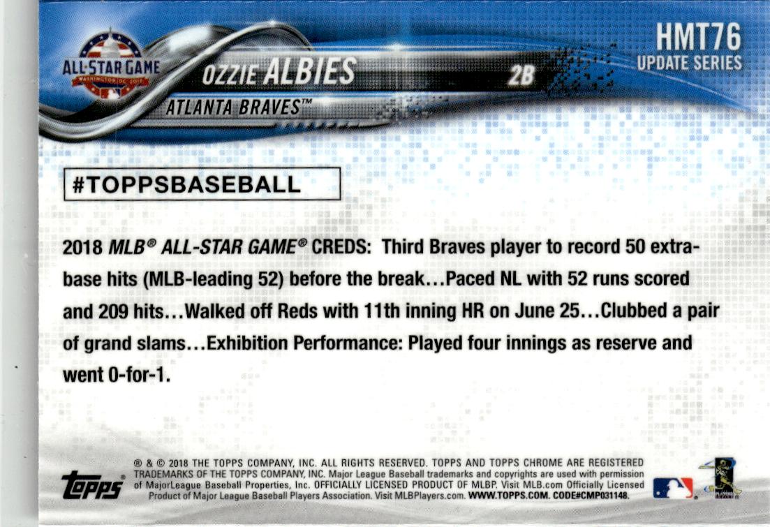 2018 Topps Chrome Update Ozzie Albies #HMT76 Atlanta Braves