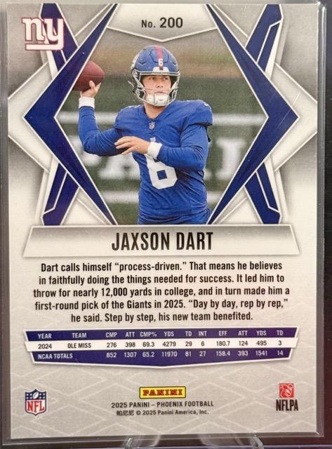 2025 Panini Phoenix Jaxson Dart #200 New York Giants
