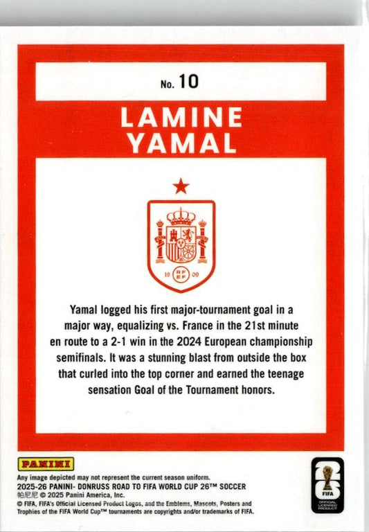 2025-26 Donruss Road to FIFA World Cup Lamine Yamal Cubic #10 Spain