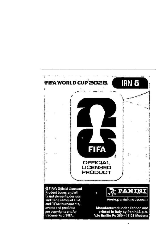 2026 Panini FIFA World Cup Stickers Roozbeh Cheshmi #IRN15 Iran