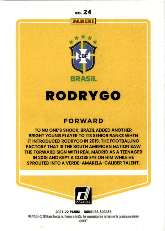2021-22 Donruss Rodrygo Holo Orange Laser #24 Brazil