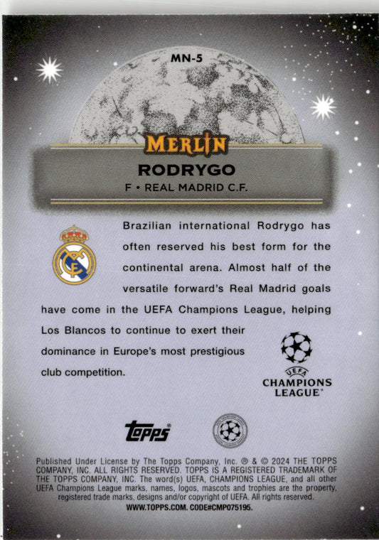 2023-24 Merlin UEFA Club Competitions Rodrygo Mystic Nights #MN-5 Real Madrid CF