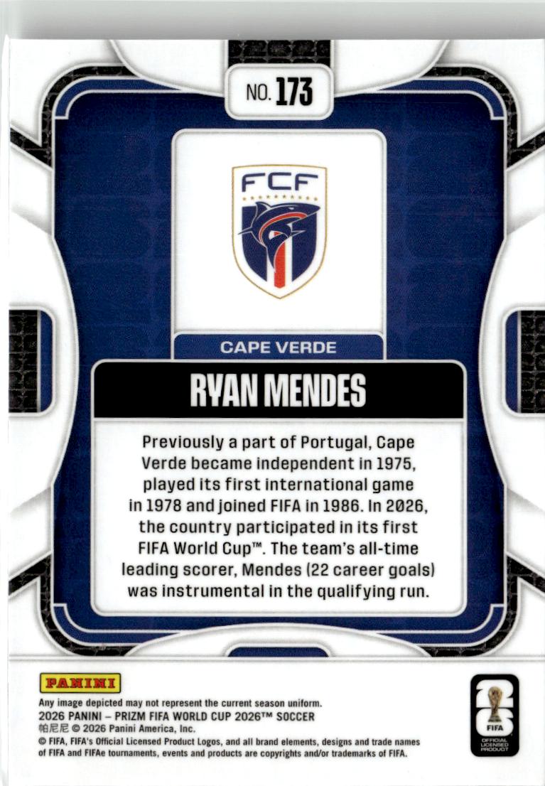 2026 Panini Prizm FIFA World Cup Ryan Mendes #173 Cape Verde