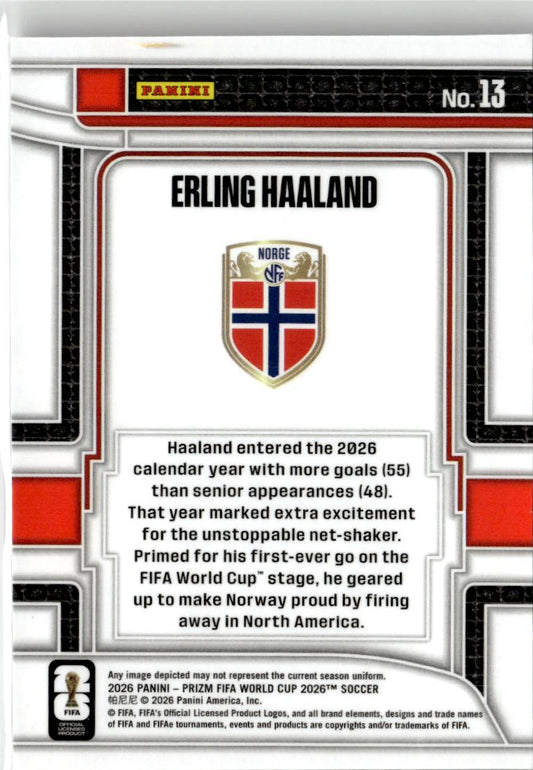 2026 Panini Prizm FIFA World Cup Erling Haaland Scorers Club #13 Norway