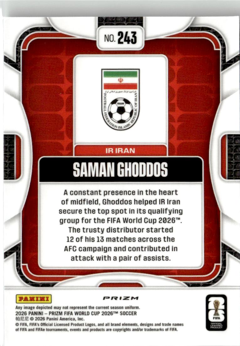 2026 Panini Prizm FIFA World Cup Saman Ghoddos Wave Prizms #243 Iran