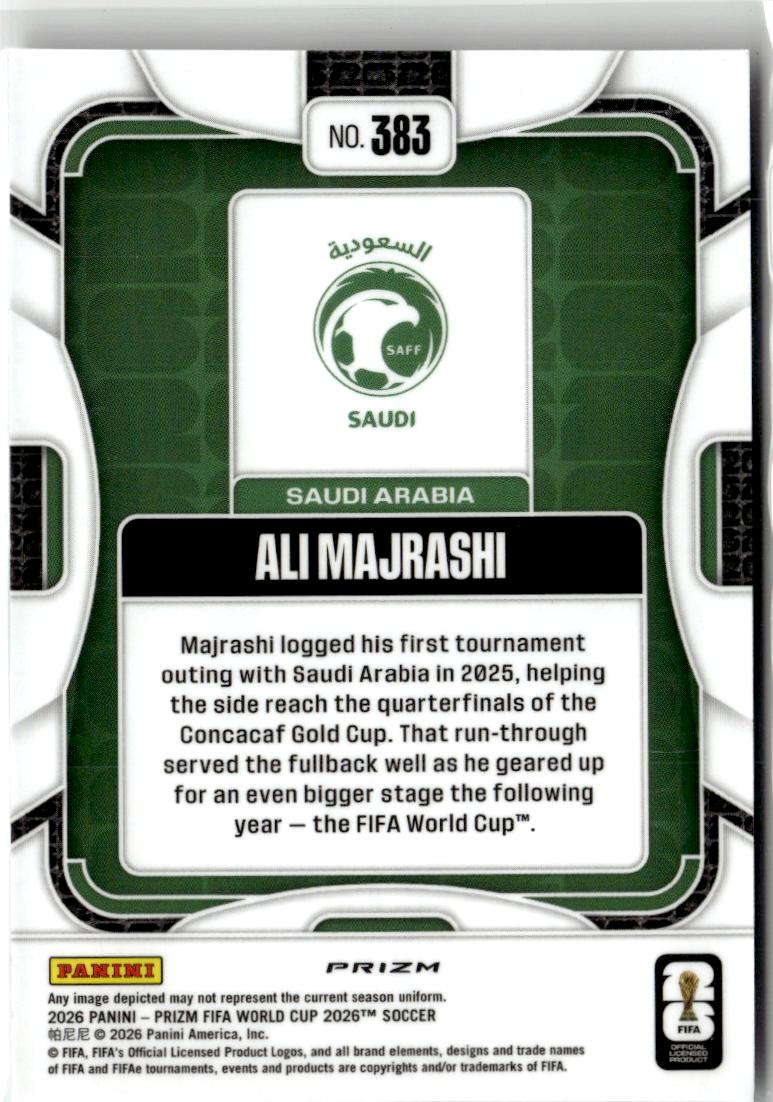 2026 Panini Prizm FIFA World Cup Ali Majrashi Wave Prizms #383 Saudi Arabia