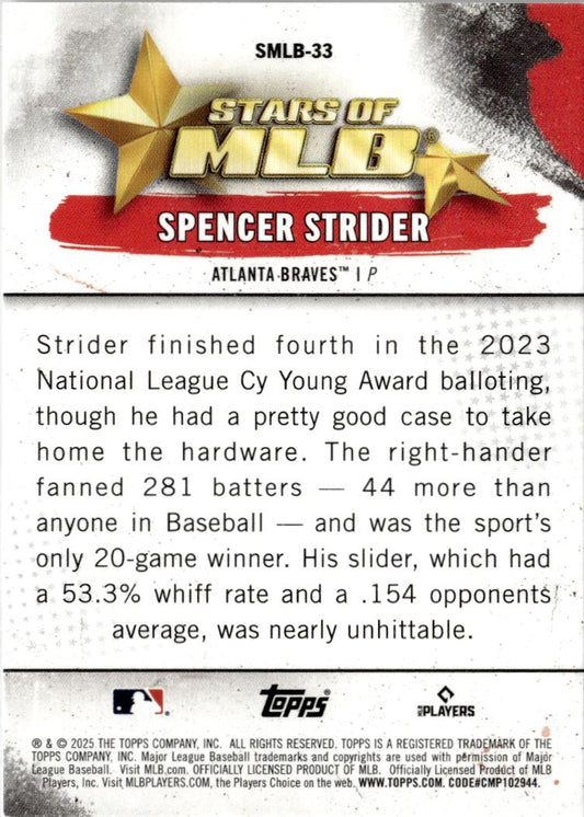 2025 Topps Spencer Strider Stars of MLB #SMLB-33 Atlanta Braves