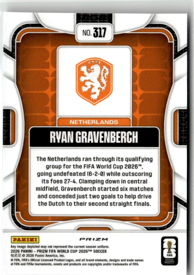 2026 Panini Prizm FIFA World Cup Ryan Gravenberch Wave Prizms #317 Netherlands