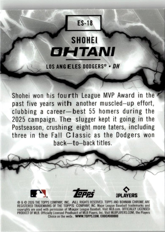 2026 Bowman Shohei Ohtani Electric Sluggers #ES-18 Los Angeles Dodgers