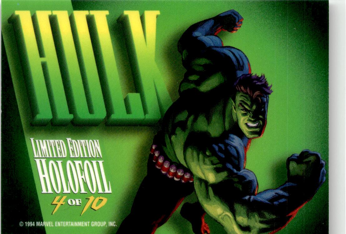 1994 Fleer Marvel Masterpieces Hildebrandt Brothers #4 Hulk Silver Holofoils