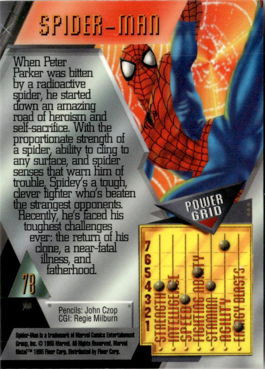 1995 Metal Marvel #78 Spider-Man