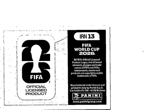 2026 Panini FIFA World Cup Stickers Team Photo Blue #IRN13 Iran
