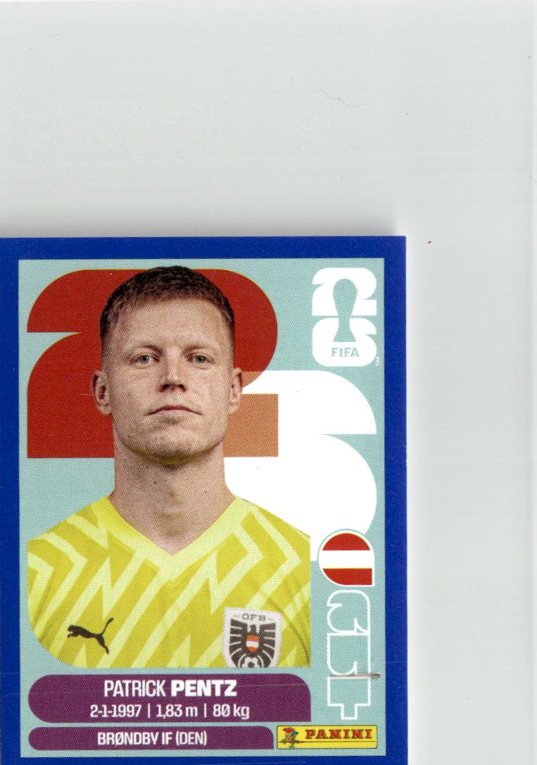 2026 Panini FIFA World Cup Stickers Patrick Pentz Blue #AUT3 Austria