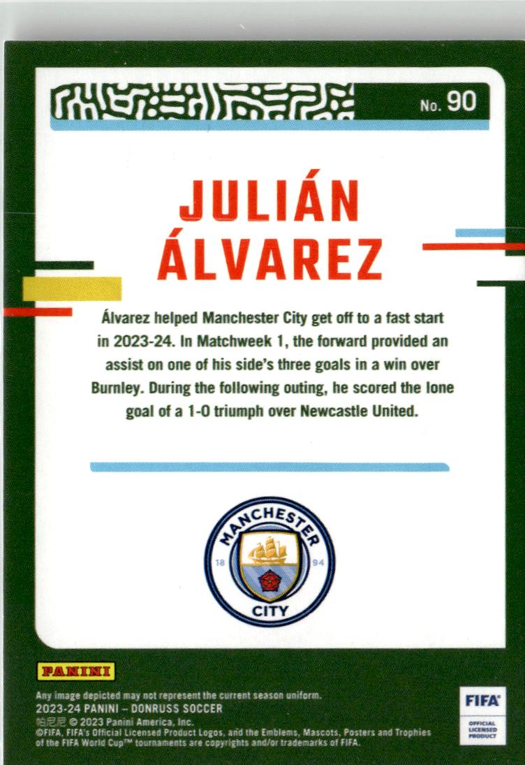 2023-24 Donruss Julian Alvarez Silver #90 Manchester City