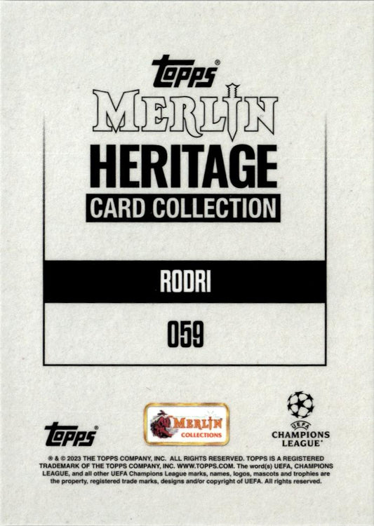 2023-24 Merlin Heritage UEFA Club Competitions Rodri #059 Manchester City