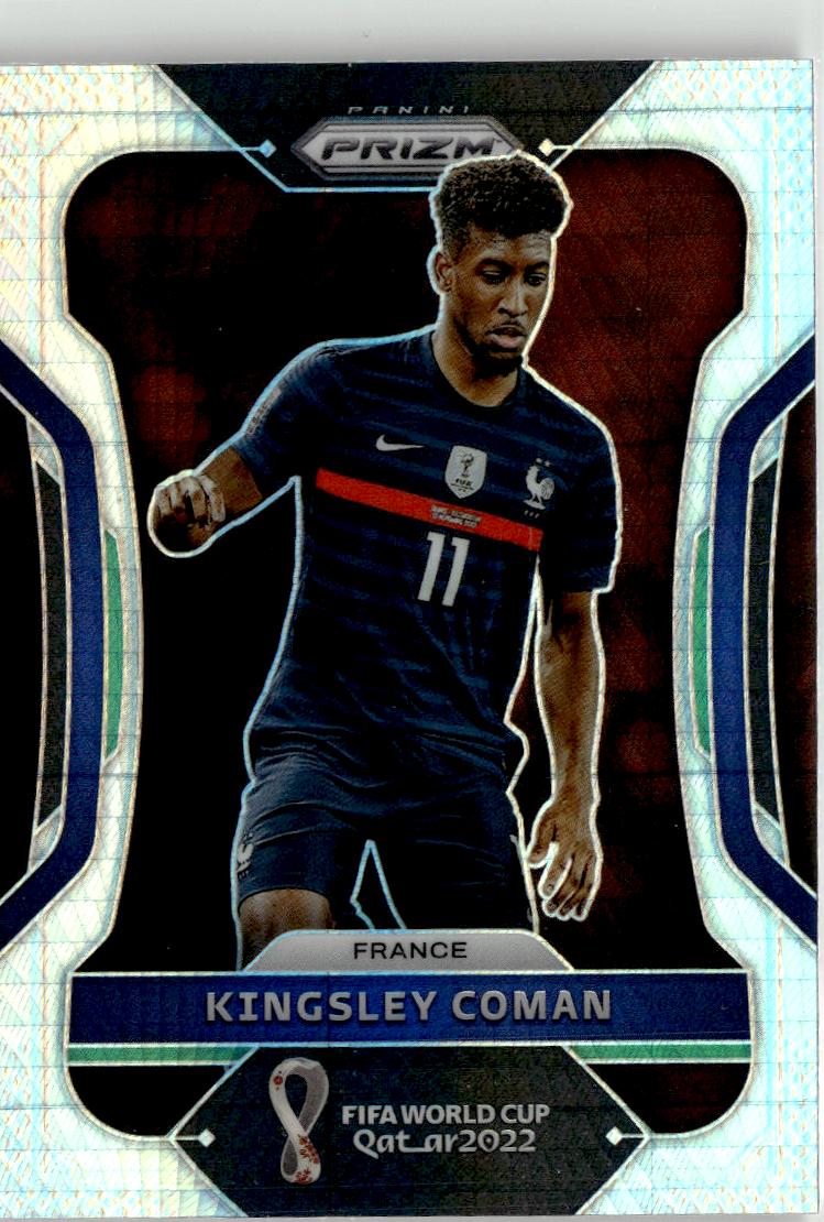 2022 Panini Prizm FIFA World Cup Kingsley Coman White Sparkle #100 France