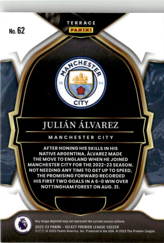 2022-23 Panini Select Premier League Julian Alvarez #62 Manchester City