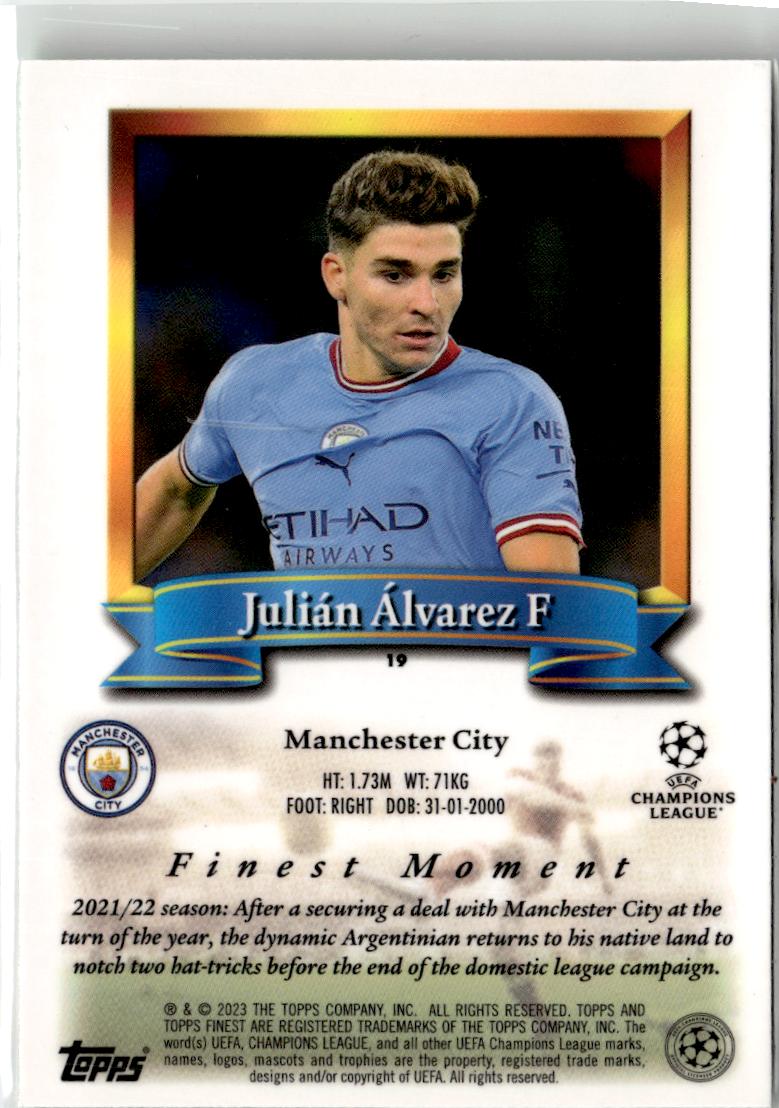 2022-23 Topps Finest Flashbacks UEFA Club Competitions #19 Julián Álvarez