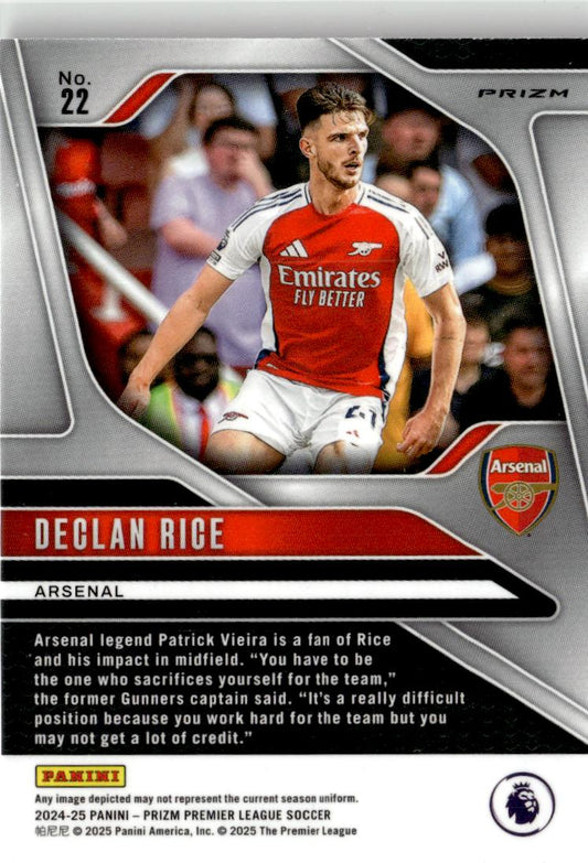 2024-25 Panini Prizm Premier League Declan Rice Pink Mosaic #22 Arsenal FC