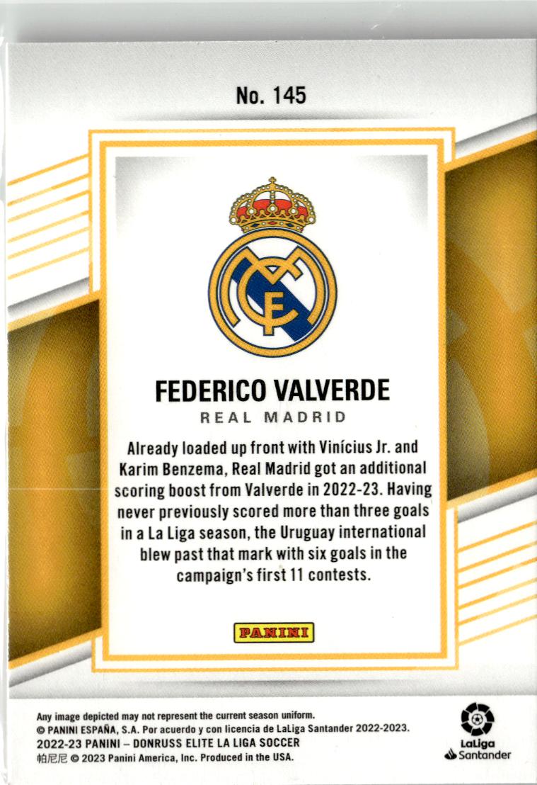 2022-23 Donruss Elite LaLiga Santander Federico Valverde #145 Real Madrid CF