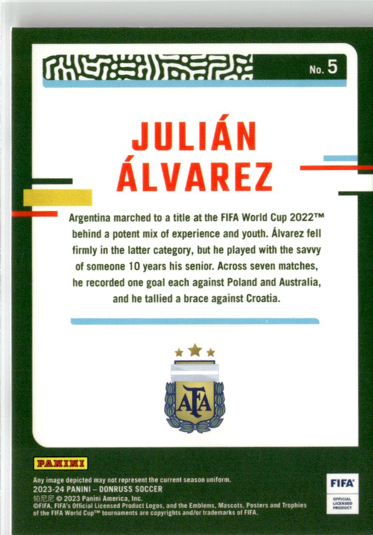 2023-24 Donruss Julián Álvarez #5 Argentina