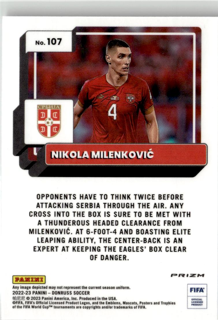 2022-23 Donruss Nikola Milenkovic Optic Holo #107 Serbia