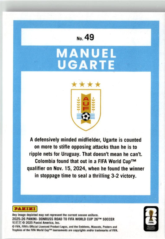 2025-26 Donruss Road to FIFA World Cup Manuel Ugarte Optic Velocity #49 Uruguay