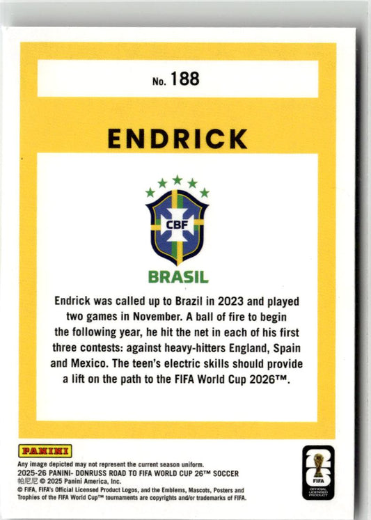 2025-26 Donruss Road to FIFA World Cup Endrick #188 Brazil
