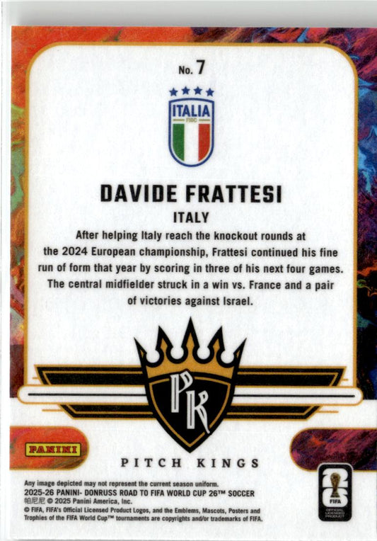 2025-26 Donruss Road to FIFA World Cup Davide Frattesi Pitch Kings #7 Italy