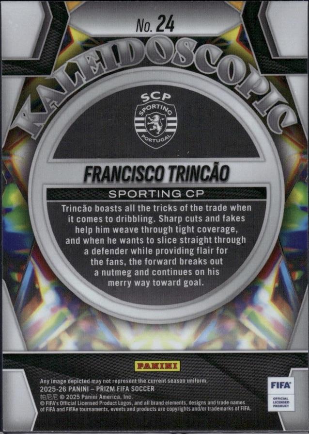 2025-26 Panini Prizm FIFA #24 Francisco Trincao Kaleidoscopic