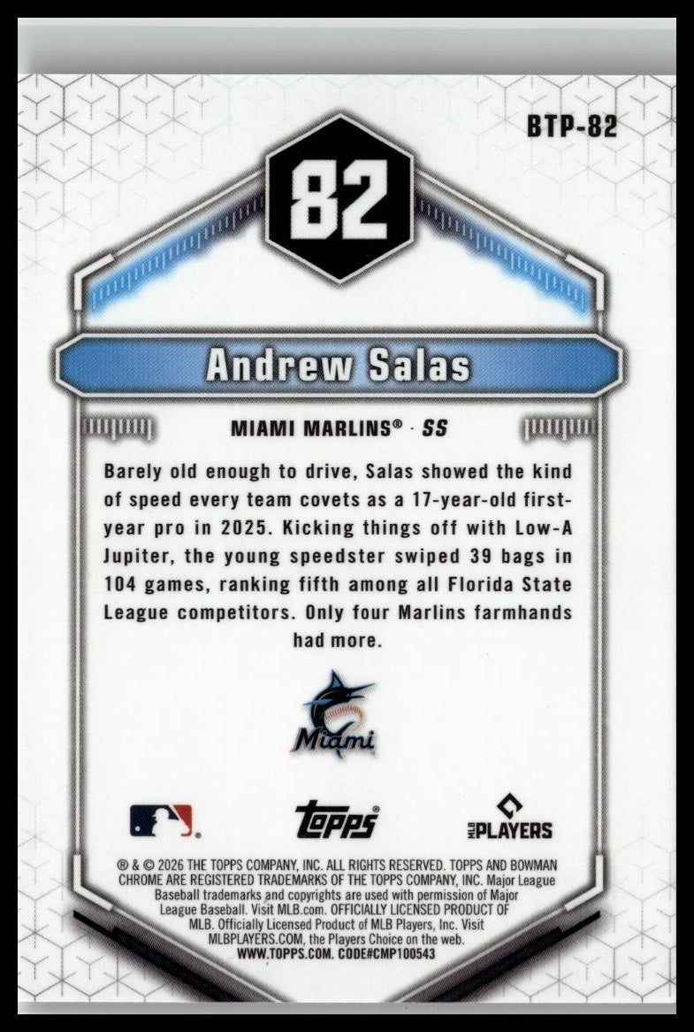 2026 Bowman #BTP-82 Andrew Salas Bowman Scouts' Top 100