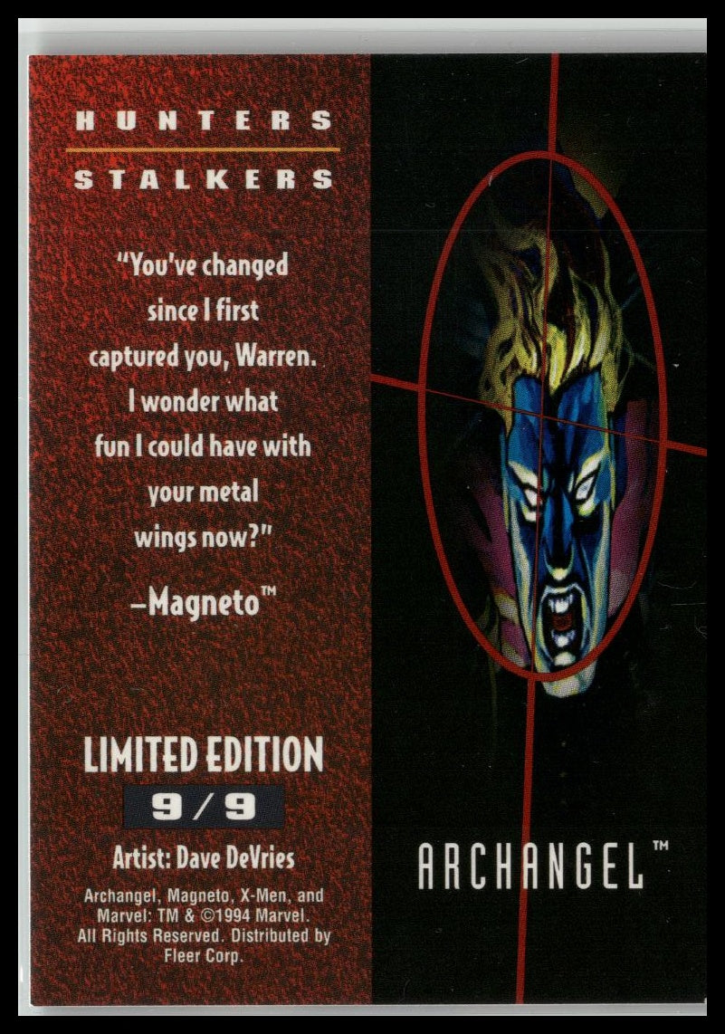 1995 Fleer Ultra X-Men #9 Archangel Hunters-&-Stalkers-Silver