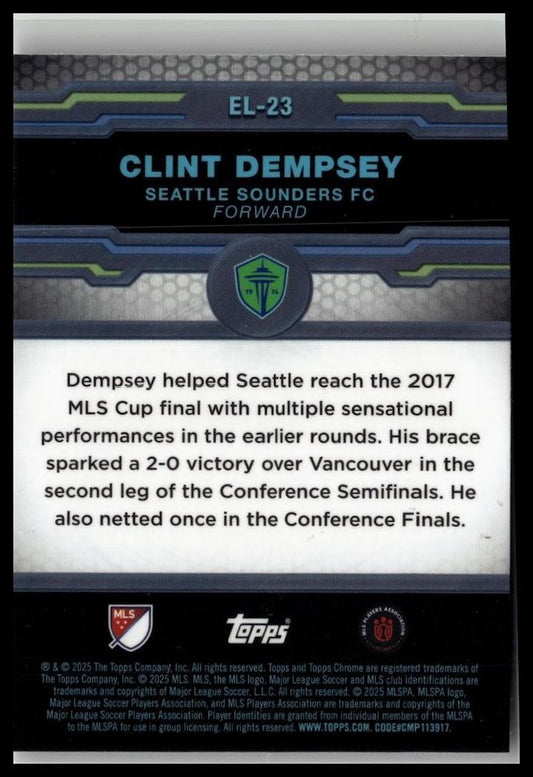 2025 Topps Chrome MLS #EL-23 Clint Dempsey Elimination Refractor