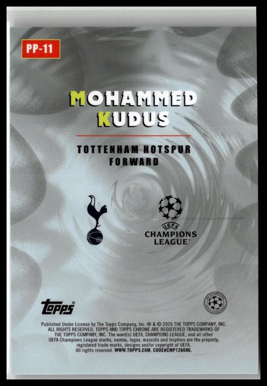 2025-26 Topps Chrome UEFA Club Competitions #PP-11 Mohammed Kudus Power Players