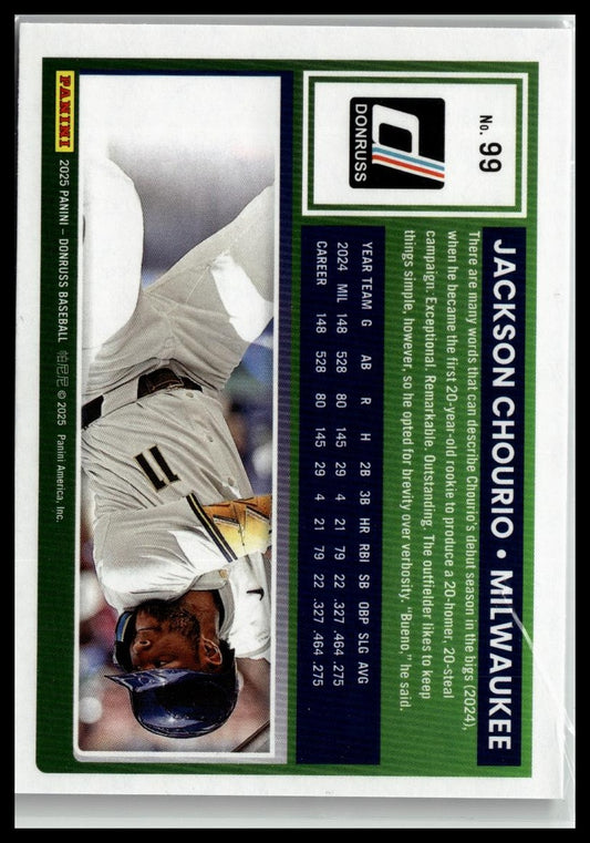 2025 Donruss #99 Jackson Chourio Liberty