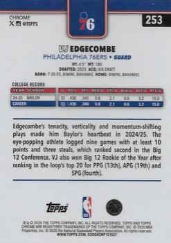 2025-26 Topps Chrome VJ Edgecombe #253 Philadelphia 76ers