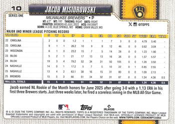 2026 Topps Jacob Misiorowski #10 Milwaukee Brewers