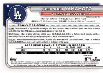 2024 Bowman #36 Yoshinobu Yamamoto