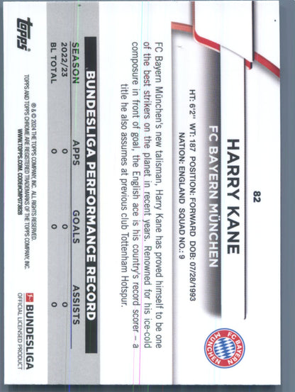 2023-24 Topps Chrome Bundesliga Harry Kane #82 FC Bayern Munchen