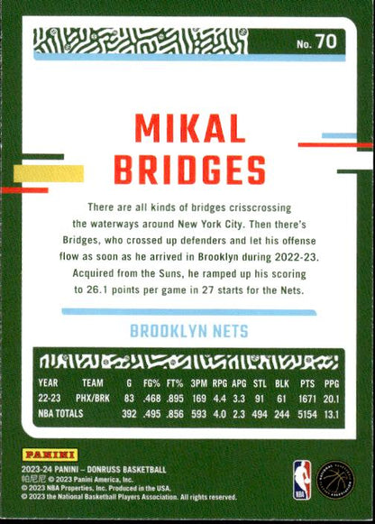 2023-24 Donruss #70 Mikal Bridges