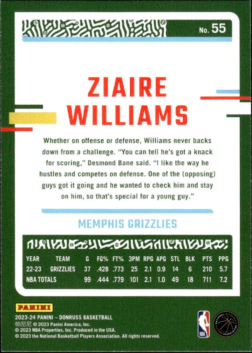 2023-24 Donruss #55 Ziaire Williams