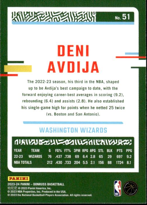 2023-24 Donruss #51 Deni Avdija