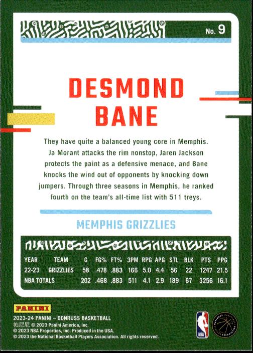 2023-24 Donruss #9 Desmond Bane