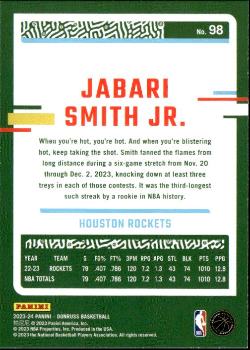 2023-24 Donruss #98 Jabari Smith Jr.