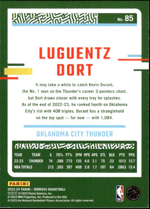 2023-24 Donruss #85 Luguentz Dort