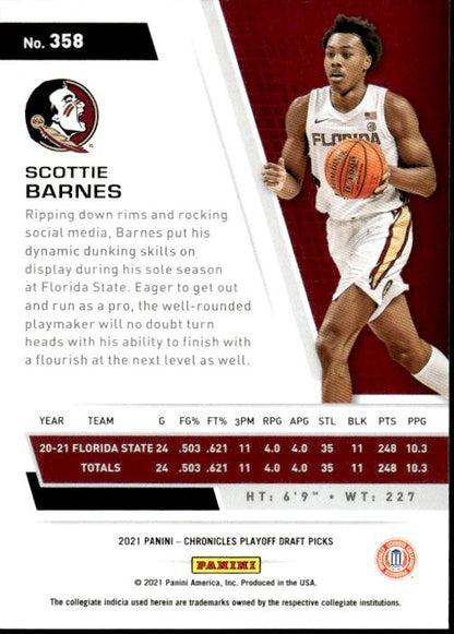 2021 Panini Chronicles Draft Picks #358 Scottie Barnes