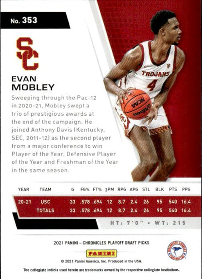 2021 Panini Chronicles Draft Picks #353 Evan Mobley