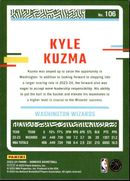 2023-24 Donruss #106 Kyle Kuzma