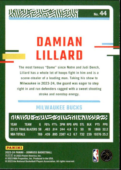 2023-24 Donruss #44 Damian Lillard